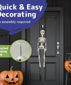 PREXTEX 30” Halloween Skeleton for Halloween Décor & Day of The Dead Décor - 2.5 ft Full Size Halloween Plastic Skeleton with Movable Joints for Best Halloween Skeletons Decoration - Indoor & Outdoor 30 inches 15 813YRNz4sCL