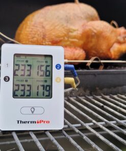 ThermoPro TP25 500ft Wireless Bluetooth Meat LCD Thermometer with 4 Temperature Probes Smart Digital Cooking BBQ Thermometer for Grilling Oven Food Smoker Thermometer, Rechargeable Milk White 45 813ZDasMwL