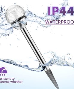 GIGALUMI Solar Lights Outdoor, Christmas Cracked Glass Ball Solar Garden Lights, Color Changing Lights Outdoor,Garden LED Lights for Path, Patio, Yard, 3 Pack Solar Garden Lights Outdoor Pathway 36 813brT3kDPL