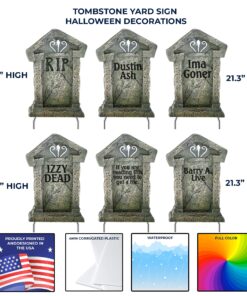 VictoryStore Yard Sign Outdoor Lawn Decorations - Fake Tombstones Graveyard Gravestones - Halloween Yard Decoration - Set of 6, 21.3 inches X 14.8 inches Funny 15 813d2bef8KL