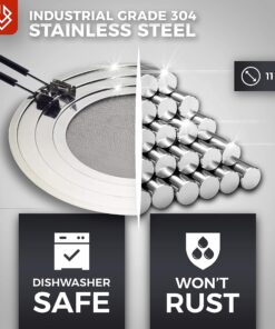 Dishwasher-Safe Splatter Screen Splash Guard for Kitchen Frying Pan Grease - Shields 99% of Stove Top from Bacon, Oil, or Deep Fryer - Easy to Clean or Store - Foldable Heat-Resistant Silicone Handle 24 813dLb9orFS