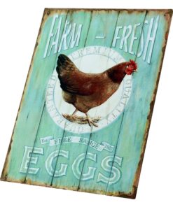 Barnyard Designs 'Farm Fresh Free Range Eggs' Retro Vintage Metal Tin Bar Sign, Decorative Wall Art Signage, Primitive Farmhouse Country Kitchen Home Décor, 10" x 13" Eggs Hen 21 813dMW5TRML