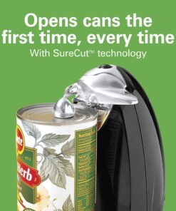 Alternative view of Hamilton Beach Electric Automatic Can Opener with Auto Shutoff, Knife Sharpener, Cord Storage, and SureCut Patented Technology, Extra Tall, Black