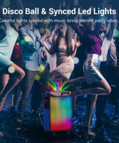 Wireless Karaoke Machine for Adults, TONOR PA System Portable Bluetooth Singing Speaker with Dual Wireless Microphones Microfono, Disco Ball for Home Karaoke, Party, Class and Church K20 Black 38 813gM5N6mL