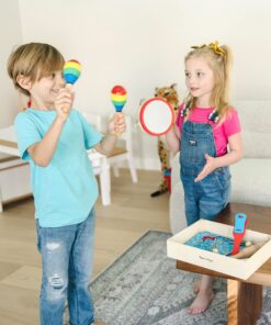 Alternative view of Melissa & Doug Band-in-a-Box Clap! Clang! Tap! - 10-Piece Musical Instrument Set - Kids Musical Instruments, Wooden Percussion Instruments For Toddlers And Kids Ages 3+ English Only