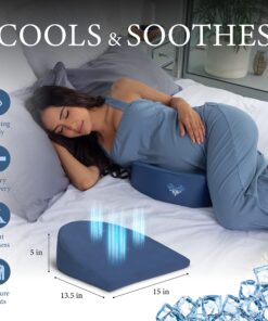 Alternative view of Pharmedoc Cooling Pregnancy Pillows for Sleeping Wedge Pillow, Maternity Pillow,Belly Wedge Memory Foam, Pregnancy Must Haves, New Mom Gifts for Women, Cooling Cover Navy Cooling Navy