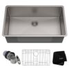 Kraus KHU100-32 Standart PRO 16 Gauge Undermount Single Bowl Stainless Steel Kitchen Sink, 32 Inch 37 813jMjashlL