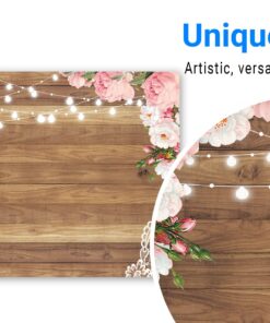 Funnytree 7X5ft Flowers Wood Lace Rustic Backdrop Wedding Floral Photography Background Wooden Board Floor Bridal Shower Baby Birthday Party Bride Banner Photo Studio 7'x5' Pink 19 813kPz0yWkL