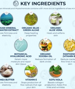 Ocean Mineral Facial Moisturizer - Natural & Organic Face Lotion for Women Daily Use - Sensitive Oily Dry and Other Skin Types - Anti Aging Hydrating - Seaweed Bio-Complex 2 oz 30 813l0VfaU9L