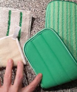 Microfiber Mop Pads 4 Pack - Reusable Washable Cloth Mop Head Replacements Best Thick Spray Wet Dust Dry Flat Velcro Attachment 18" Inch - Cleaning Refill Fits Bona, Bruce, Rubbermaid, Libman + More 1 34 813mBskdenL