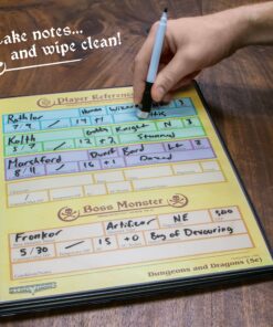 Stratagem The Master's Tome 4-Panel Customizable GM Screen with Free Inserts – Dry Erase, Dungeon & Game Master Accessory for Tabletop RPG Campaigns (Red) Red 14 813ne3RFs7L