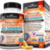 Glucosamine Chondroitin MSM 2110mg - Joint Support Supplement with Turmeric Curcumin for Hands Back Knee & Joint Health for Men & Women - Gluten-Free Non-GMO Supplement - Made in USA - 90 Capsules 90 Count (Pack of 1)
