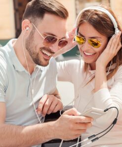 Syncwire Headphone Splitter, Nylon-Braided Extension Cable Audio Stereo Y Splitter (Hi-Fi Sound), 3.5mm Male To 2 Ports 3.5mm Female Headset Splitter for Phone, PS4, Switch, Tablets & More Black 30 813o3YRURcL 1