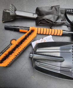 5in1 Car Snow Ice Scraper and Brush for Car SUV Trucks, 1x Ice Snow Shovel, 1x Heavy Duty 42" Extendable Snow Cleaning Brush Squeegee Broom, 1x Scratch Ice Snow Scraper Remover for Car Windshield 42" With Shovel 74 813puloBYIL