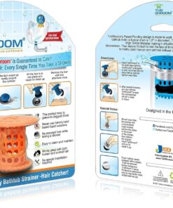 TubShroom Tub Hair Catcher Protector, Fits 1.5" - 1.75" Drain, Orange 27 813rEazFTL