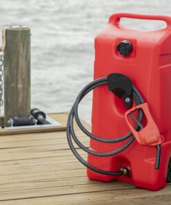 Scepter 14 Gallon Portable On Wheels Gas Fuel Tank Containers with LE Fluid Transfer Siphon Pump and 10 Foot Long Hose, 2 Pack 17 813rdDMWGML