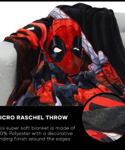 Northwest Deadpool Micro Raschel Throw Blanket, 46" x 60", Swordsman 46" x 60" 19 813t9G9KfbL