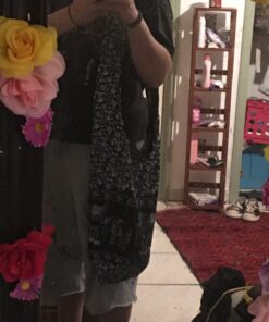 Thai Hippie Bag Hippie Elephant Sling Cross Body Bag Purse Zip Pocket A Zip Inside Pocket Handmade Color Black 37 813w2W392eL