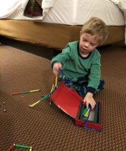 CMS MAGNETICS - (156-Piece Multi-Color Magnet Building Toy Tin Box Case Construction Sticks Set STEM Educational Learning Activity for Brain Development, Creativity, Imagination, Attention Span 156-Piece Multi-Color 19 813xDLC8yL