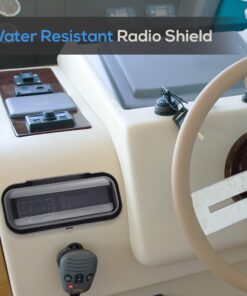 Pyle Water Resistant Marine Stereo Cover - Smoke Colored Heavy Duty Boat Radio Protector Shield with Flip-up Door & Spring Loaded Release - Mounting Gasket Included - Pyle PLMRCB1 Black Standard Packaging 20 813xomXYqeL