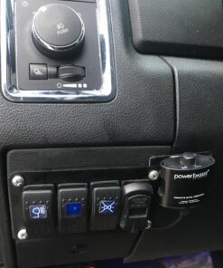 Switchtec 2 3 5 7 Gang Rocker Switch Panel with 4.8 Amps Dual USB Rocker Style Fast Charger with Integrated Voltmeter, Blue Backlit Led, Pre-Wired switches and USB Charger. 35 813y RSwxPL