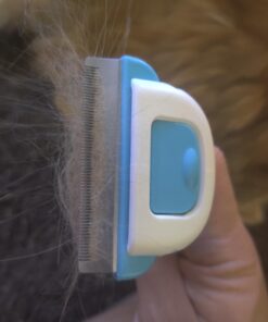 Paws & Pals Dog Brush - Gentle Soft Hair Rake Trimming Comb - Best for Shedding Dogs-Cats, Thick Long Short Haired Pet, Coat Grooming & Cat Hair Fur Removal - Self Cleaning - Deshedding Supplies 36 813yQJcfgmL