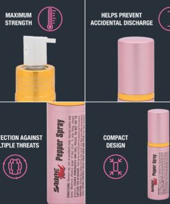 SABRE Lipstick Pepper Spray, Protect Against Multiple Threats with 12 Bursts, UV Marking Dye, The Most Discreet Pepper Spray Design, Pink 30 813yQzXcQPL