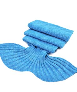 Alternative view of LAGHCAT Mermaid Tail Blanket Crochet Mermaid Blanket for Adult, Soft All Seasons Snuggle Mermaid Sleeping Bag Blankets 71"x35.5" Blue