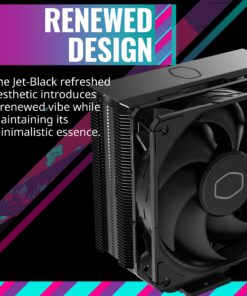 Cooler Master Hyper 212 Black CPU Air Cooler, SickleFlow 120 Edge Fan, Aluminum Top Cover, 4 Copper Heat Pipes, CryoFuze, 152mmTall,Brackets AMD Ryzen AM5/AM4, Intel LGA1700/1200 (RR-S4KK-25SN-R1) 33 8141pXIi6hL