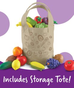 Learning Resources Fresh Picked Fruit And Veggie Tote, 17 Piece, Age 18 months+, Multicolor,8 L x 9 W in One Size 28 8142ZFa9 4L