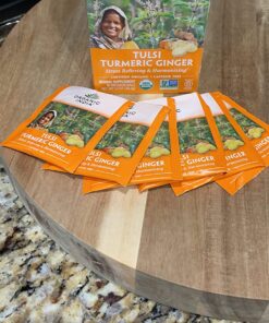 Organic India Tulsi Turmeric Ginger Herbal Tea - Holy Basil, Stress Relieving & Harmonizing, Immune Support, Healthy Inflammatory Response, Aids Digestion, Caffeine-Free - 18 Infusion Bags, 1 Pack 24 8142taBIqL