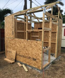 EZBUILDER 70187 Peak Style Shed Instant Framing Kit, 7'x8', Brown 51 81437YTGApL