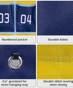 MISSLO Classroom Cell Phone Calculator Holder Numbered 30 Pockets Chart Hanging Wall Door Storage Organizer (Blue) 30 8144MlQ2RdL