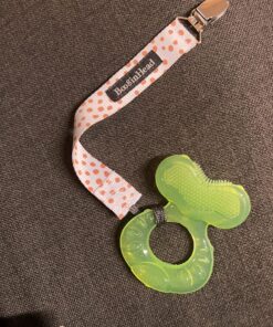 Nuby Silicone Teethe-eez Teether with Bristles, Includes Hygienic Case, Green 18 8144s 0EC3L