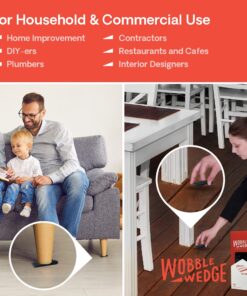 Wobble Wedges Flexible Plastic Shims, 75 Pack - MADE IN USA - Multi-Purpose Shim Wedges for Home Improvement & Work - Plastic Wedge, Table Shims for Leveling, Toilet Shims & Furniture Levelers - Black 15 8145XtvYO9L