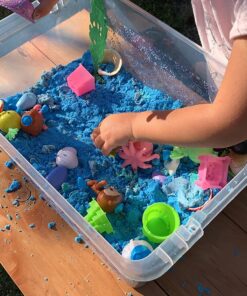 NATIONAL GEOGRAPHIC Play Sand - 6 Lbs. of Sand with Castle Molds (Blue) - A Fun Sensory Activity Blue 6 Pound 24 814609 mNAL