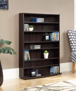 Alternative view of Sauder Multimedia 7 tier Storage Tower, Cinnamon Cherry finish
