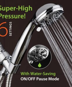 AquaDance High Pressure 6-Setting 3.5" Chrome Face Handheld Shower with Hose for the Ultimate Shower Experience! Officially Independently Tested to Meet Strict US Quality & Performance Standards! 2.5 Gallon Per Minute 19 8146e4rpVzL 2