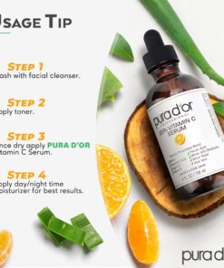 PURA D'OR 20% Vitamin C Serum (4oz BEST VALUE) Lightweight Maximum Strength Formula,Hyaluronic Acid,Retinol,Professional Grade Treatment For Face & Eyes,Dark Spots,Acne,Wrinkles,For Men & Women 28 8148EdtzYbL 2