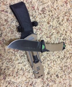 StatGear Surviv-All Fixed-Blade Bowie Knife with Sheath, Firestarter, Sharpener & Cord Cutter for Hunting Camping Outdoors Hiking EDC 30 8149xLvW8fL