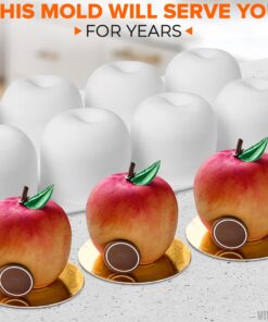 Round Silicone Molds for Chocolate Candy - 8 Cavity Apple Mold 3d Silicone Molds for Baking Molds Silicone Shapes Ice Cream Candy Molds Silicone White Chocolate Dessert Molds Cake Baking Supplies Apple Silicone Mold 28 814A1Pe2qL