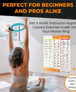 Pilates Ring Circle, Fitness Ring Magic Circle Pilates Ring 13 Inch, Inner Thigh Exercise Equipment for Women, Thigh Master Pilates Equipment for Home Workout, Pelvic Floor Muscle Trainer Power Kit Turquoise (For Heights 5'0" - 5'9") 19 814AwUEJiDL