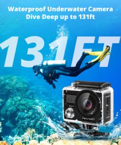 AKASO Brave 4 4K30fps 20MP WiFi Action Camera Ultra Hd with EIS 131ft Waterproof Camera Remote Control 5xZoom Underwater Camcorder with 2 Batteries and Helmet Accessories Kit 53 814C8DGyuWL