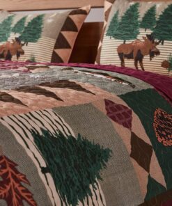 Greenland Home Moose Lodge Quilt Set, King, Natural 21 814CLysIFML