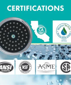 Niagara Conservation N2515CH Sava Spa 1-Spray with 1.5 GPM 4.4-in. Wall Mount Adjustable Fixed Shower Head in Chrome, 1-Pack | Bathroom Shower Head Sprayer with Pressure Compensation Technology 17 814Cilm2iL