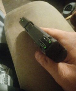 TRUGLO TFO Tritium & Fiber-Optic Handgun Sight | Snag-Resistant Front & Rear Bright Night Sights, Compatible with Glock Handguns Green Front / Green Rear Glock 42/43 33 814E5uJJQML