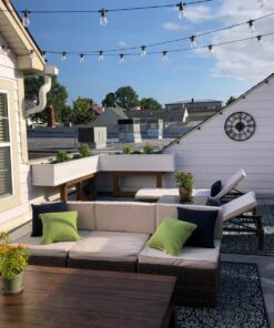 Brightech Ambience Pro Solar Powered Outdoor String Lights, 27 ftCommercial Grade Waterproof Patio Lights, 12 Edison Bulbs, Shatterproof LED Solar Christmas String Lights - 1W LED, Soft White 27 Feet 38 814ENJu9BLL