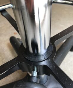 BenchPro Deluxe Polyurethane Chair With 18” Adjustable Footring and Heavy Nylon Base , 21"-31" Height Adjustment, 450 lbs Capacity Measures 18.5" width by 22"-32" height by 18" depth Black 26 814FCRHztjL