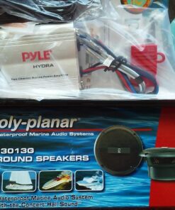Pyle Hydra Marine Amplifier - Upgraded Elite Series 400 Watt 2 Channel Micro Amplifier - Waterproof, GAIN Level Controls, RCA Stereo Input, 3.5mm Jack & Volume Control (PLMRMP1A) Standard Packaging 21 814GY4 A4vL