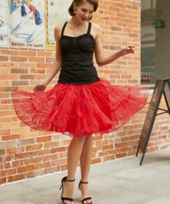 GRACE KARIN Vintage Womens 50s Tutu Skirt Petticoat Red Size M 15 814Gt fPRvL 1
